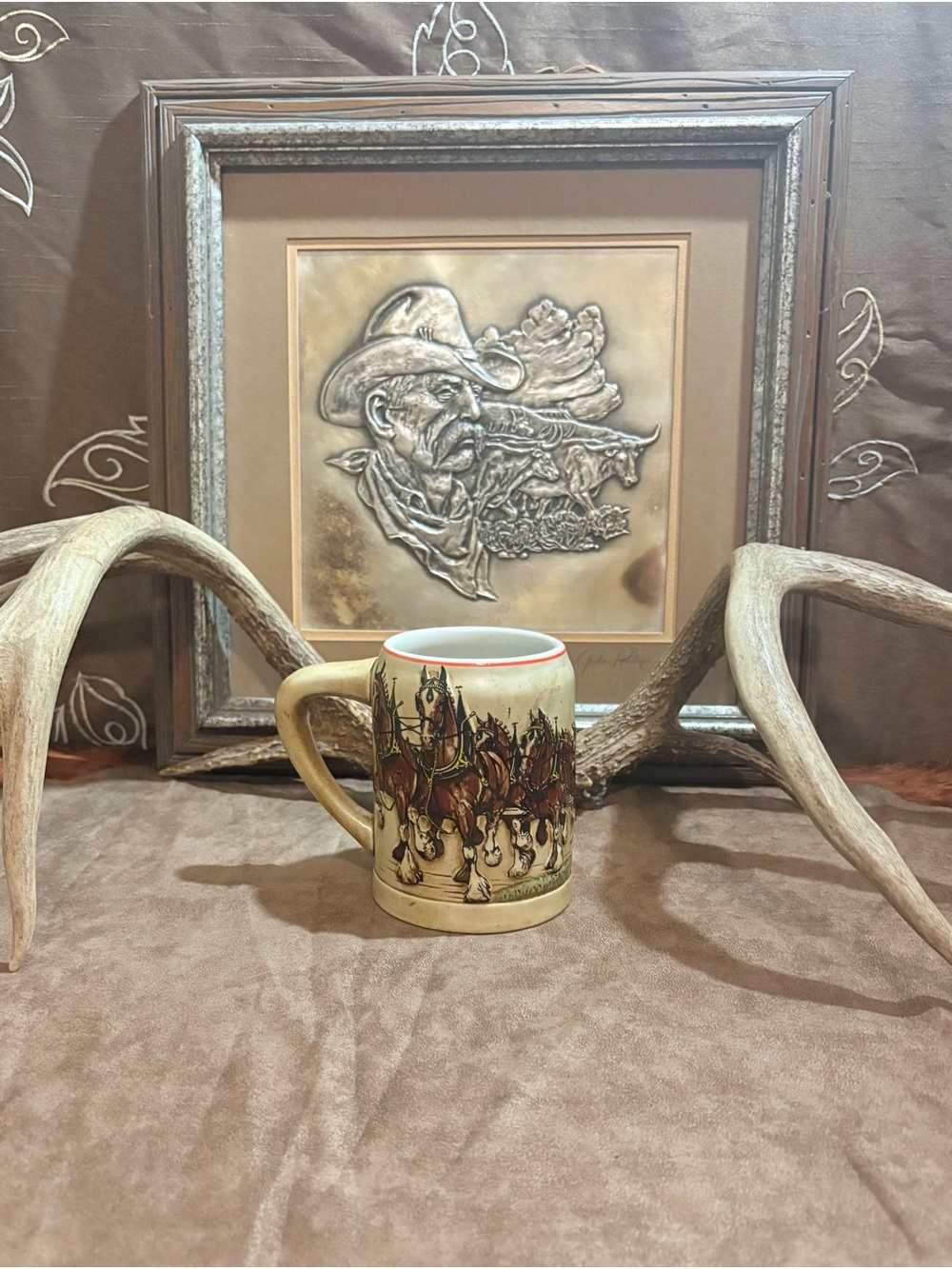 Vintage 1975 Budweiser Ceramarte Champion Clydesdales Beer Stein Mug CS19